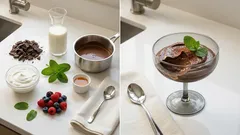 Μους σοκολάτας με μέντα χωρίς ζάχαρη — έτοιμη σε 1 ώρα, χωρίς μίξερ